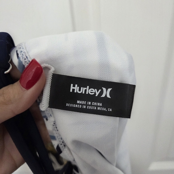 Hurley Woman One -Piece UPF 50+ Stretchy Green Palm Tropical Swimsuit Size XXL - Picture 6 of 9